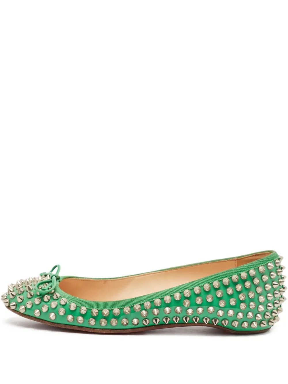 Pre-owned Christian Louboutin Studded Ballet Flats