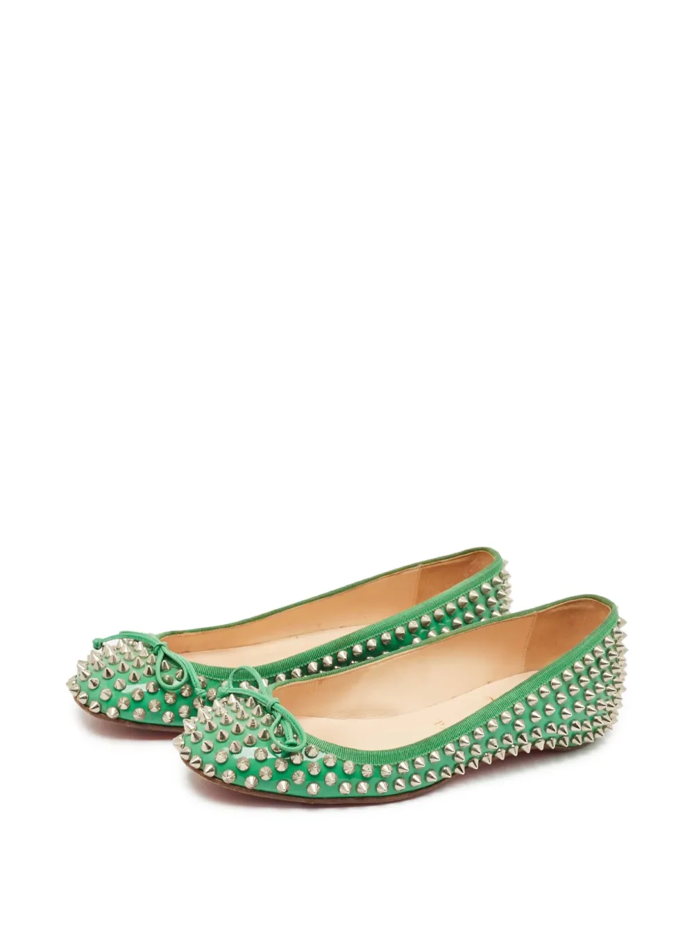 Christian Louboutin Pre-Owned Ballerina's met studs - Groen