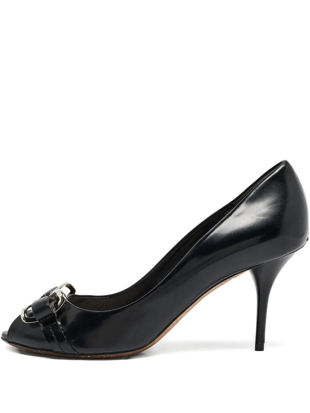 Christian Dior Pre-Owned 110mm Bow peep-toe pumps - ブラック Christian Dior Pre-Owned 110mm Bow peep-toe pumps - ブラック