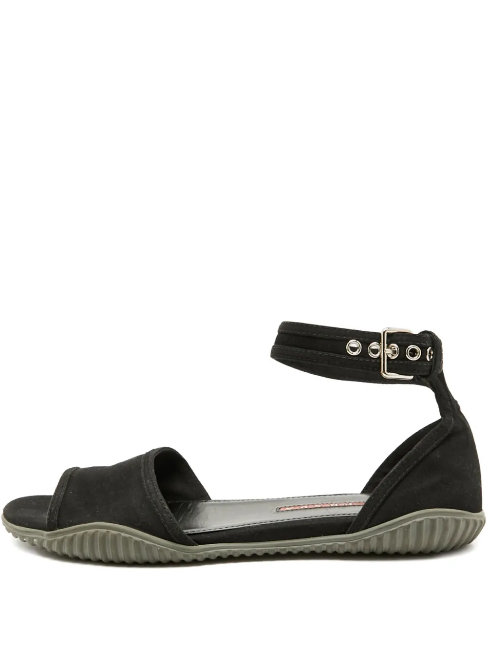 Prada Pre-Owned ankle-strap flat sandals - ブラック Prada Pre-Owned ankle-strap flat sandals - ブラック