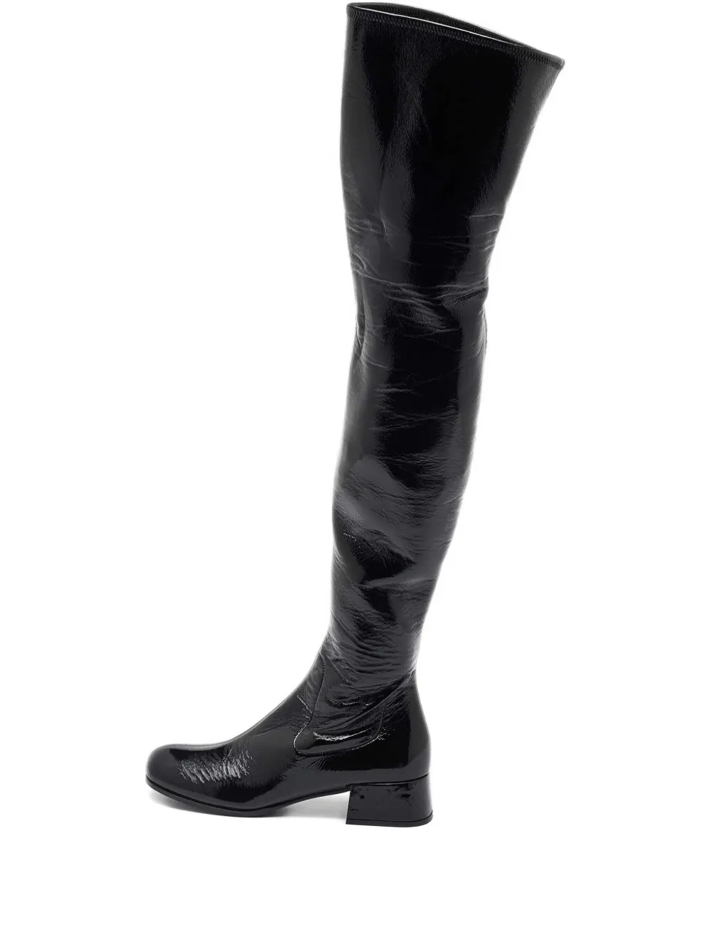 Prada Pre-Owned patent-leather block-heel boots | Black | Image 1