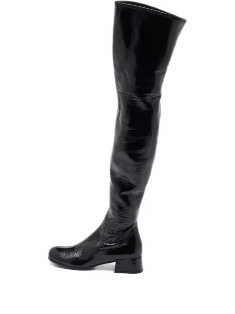 Prada Pre-Owned patent-leather block-heel boots