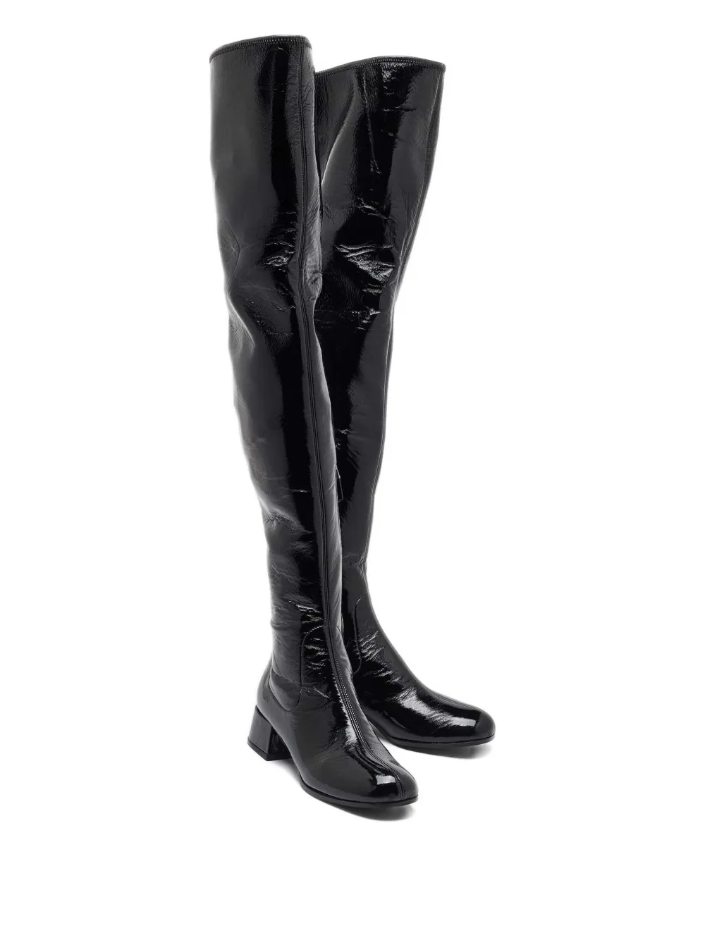 Prada Pre-Owned patent-leather block-heel boots | Over-The-Knee Boots | Image 2