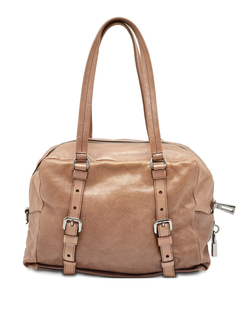 Prada Pre-Owned leather buckle shoulder bag - ブラウン Prada Pre-Owned leather buckle shoulder bag - ブラウン