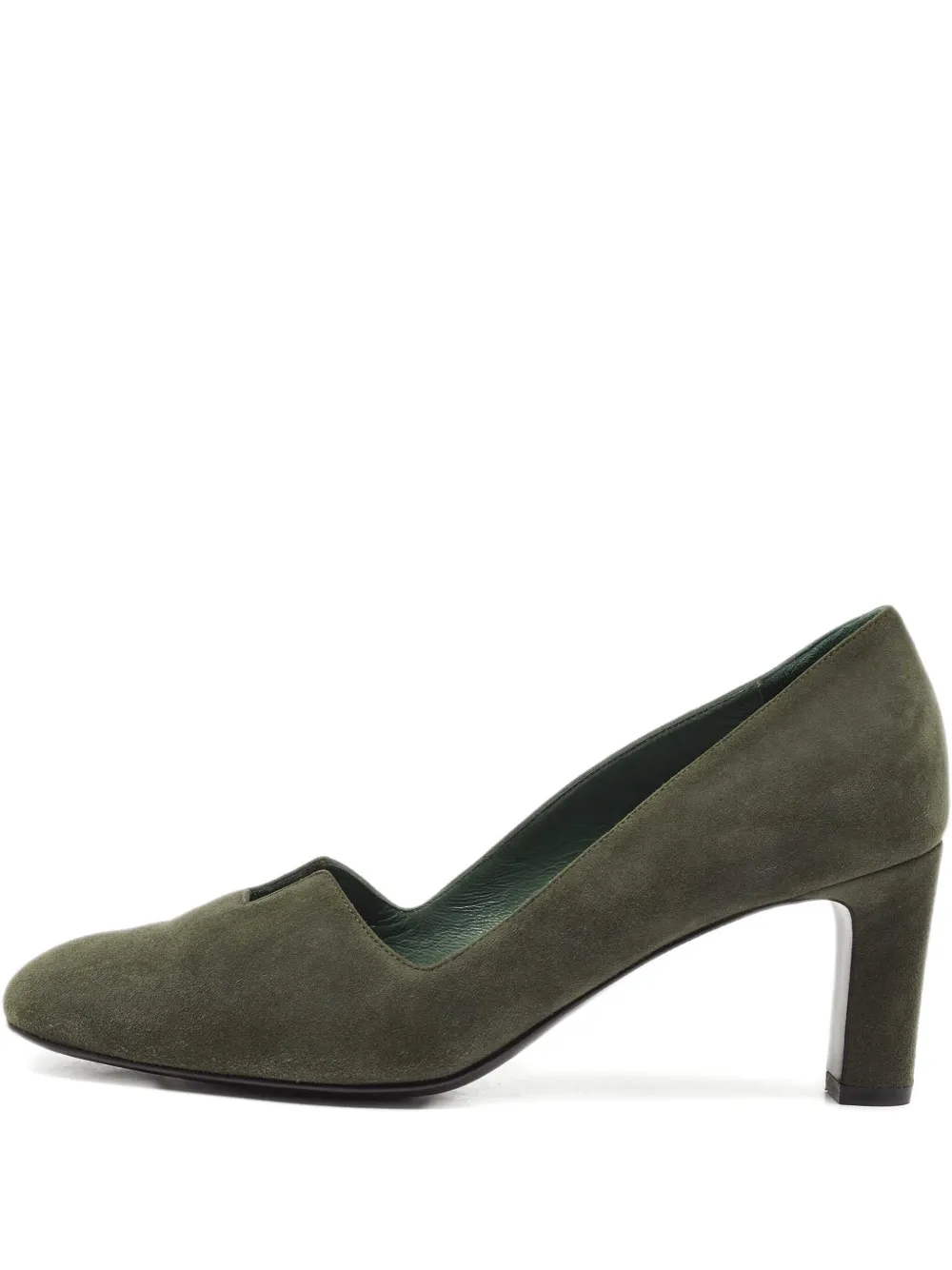 Hermès Pre-Owned 70mm suede cut-out pumps | Green | Image 1