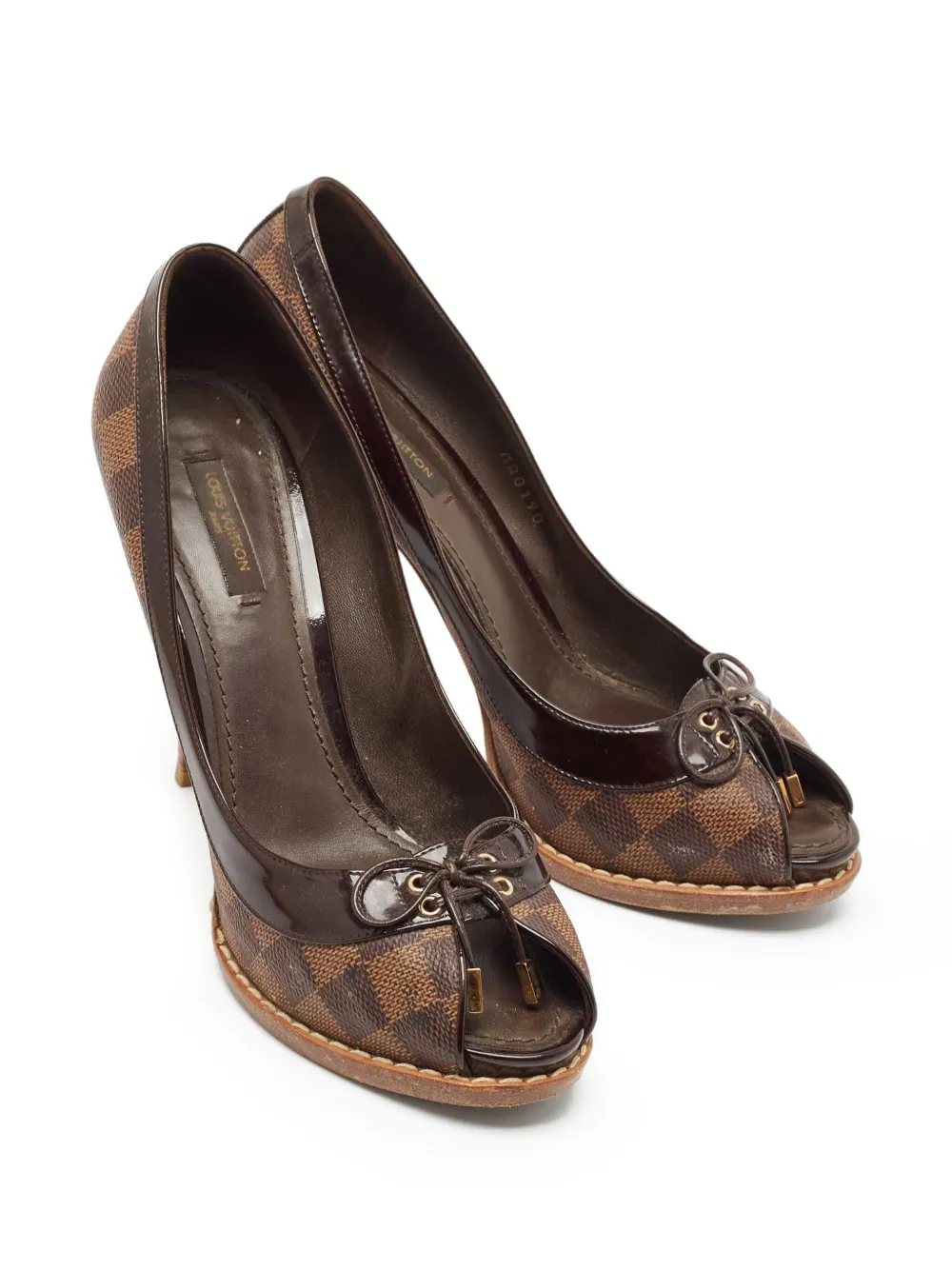 Louis Vuitton Pre-Owned 115 mm Damier Ebène pumps - Bruin