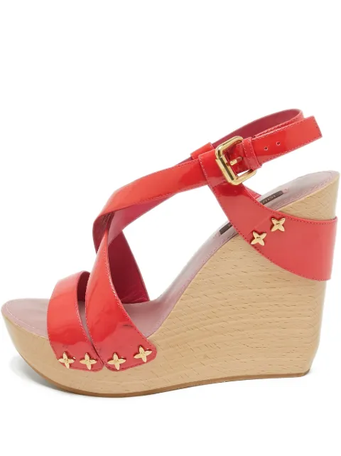Louis Vuitton Pre-Owned 130mm patent-leather wedge sandals