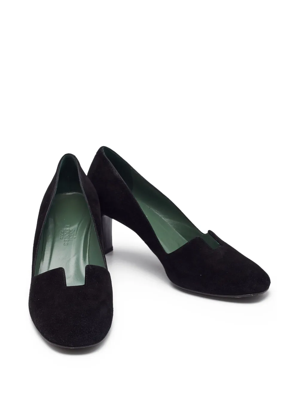 Hermès Pre-Owned 70 mm suède pumps met uitgesneden detail - Zwart