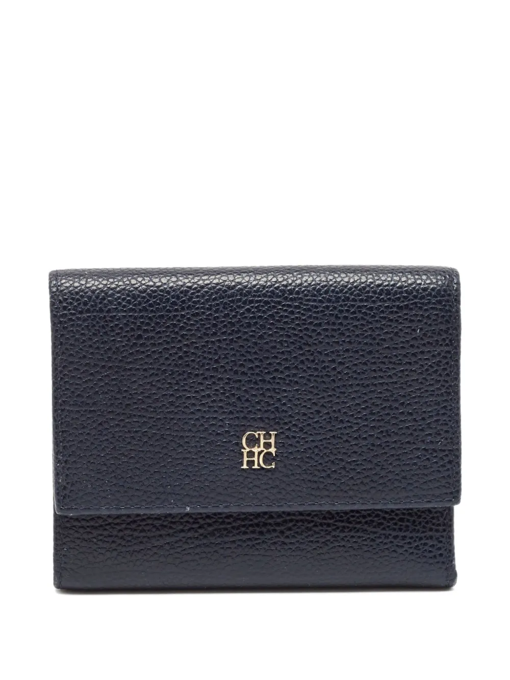 Pre-owned tri-fold leather wallet