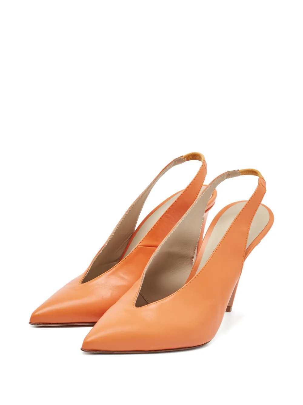 Le Silla Pre-owned 105 mm leren slingback pumps - Oranje