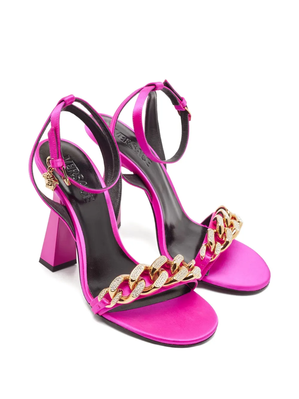 Versace Pre-Owned satin chain heeled sandals | Heeled Sandals | Image 2