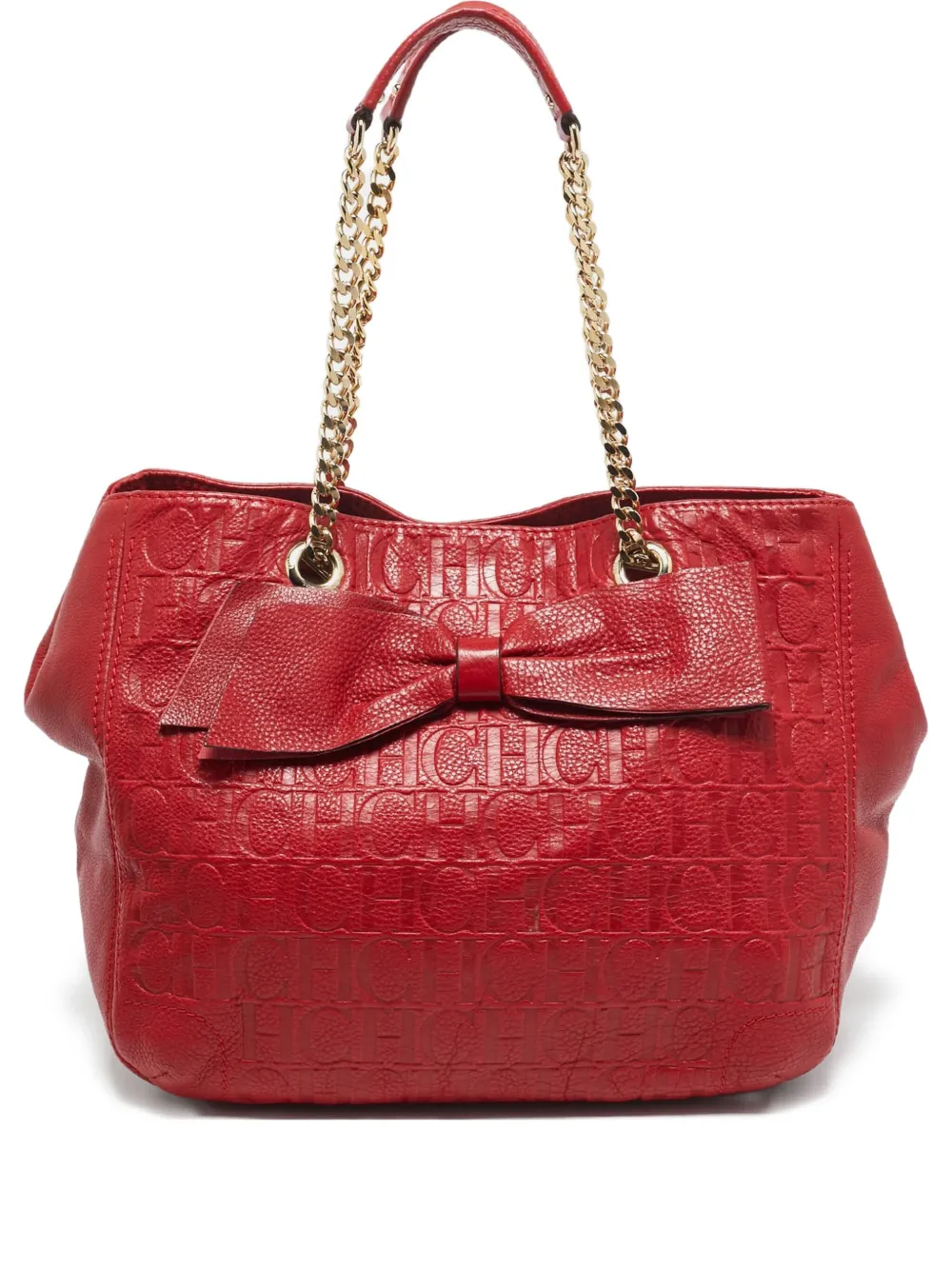 Carolina Herrera Vintage Audrey bow-embellished shoulder bag | Red | Image 1