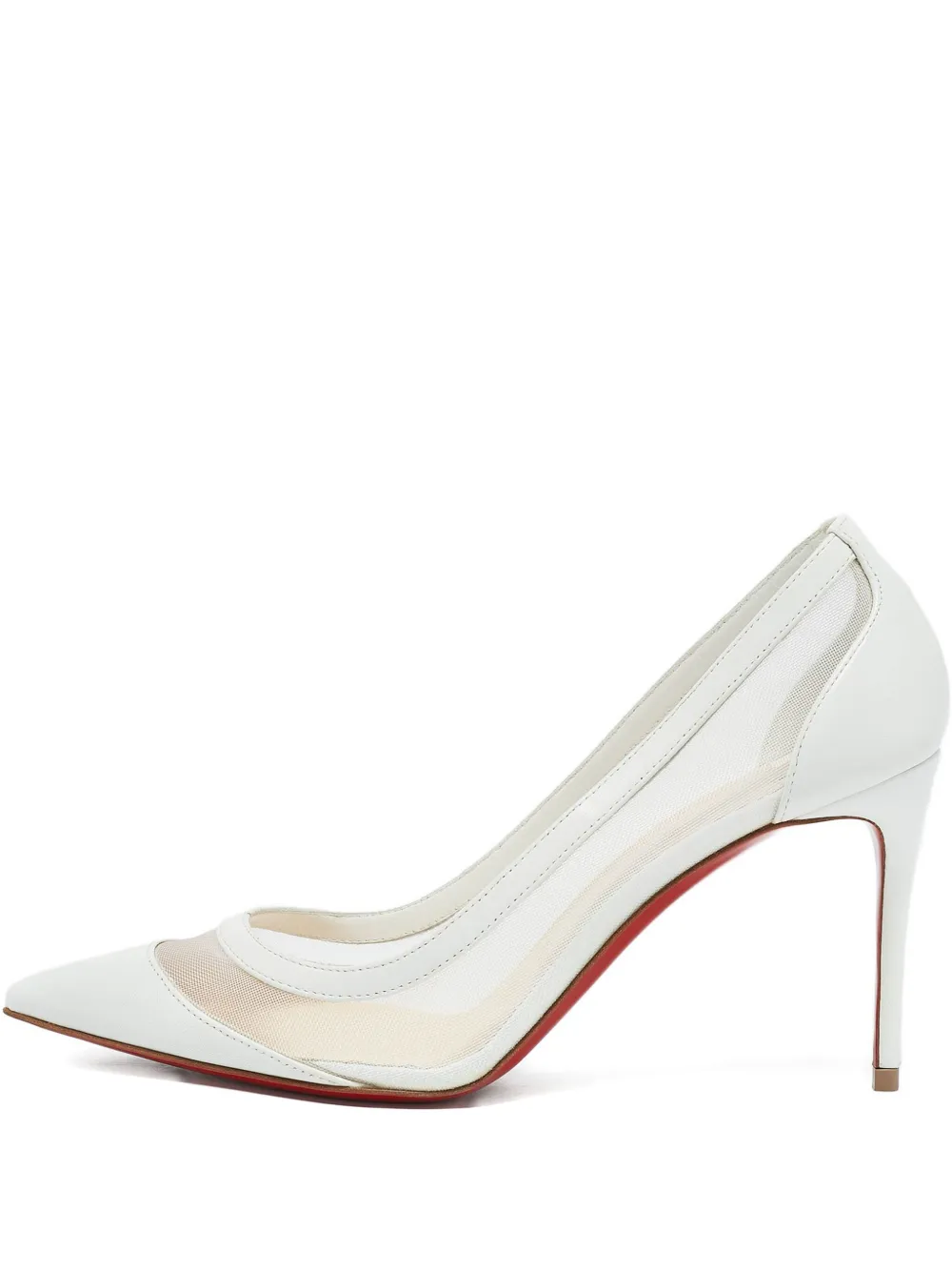 Christian Louboutin Pre-Owned メッシュ レザーパンプス - ホワイト Christian Louboutin Pre-Owned メッシュ レザーパンプス - ホワイト