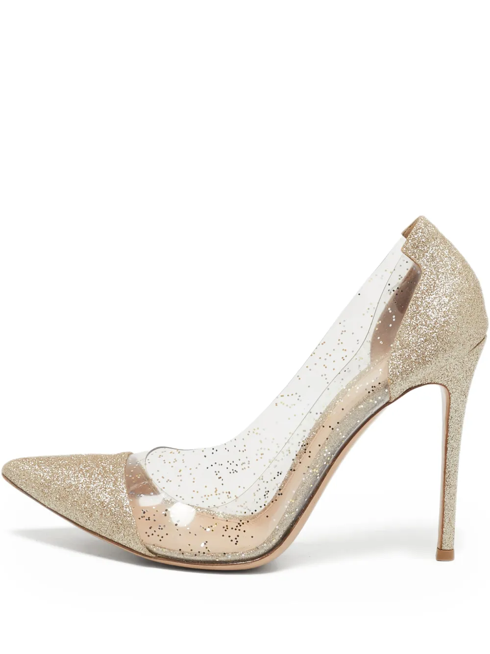 Pre-owned Gianvito Rossi  105mm Plexi Glitter-embellished Pointed-toe Pumps
