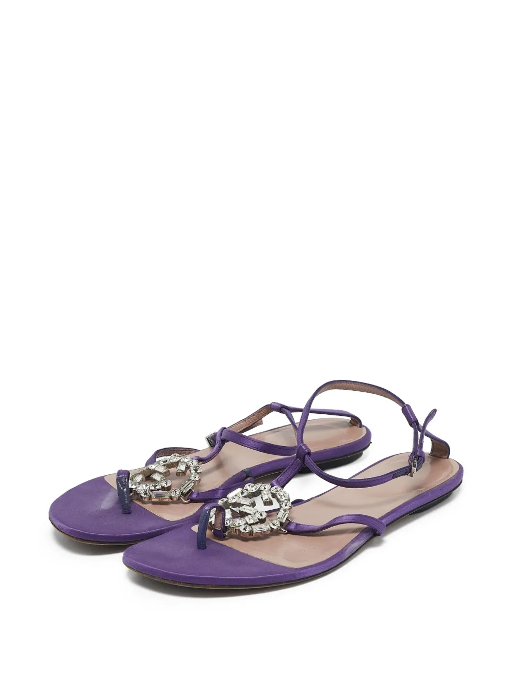 Gucci Pre-Owned Sandalen verfraaid met kristallen - Paars
