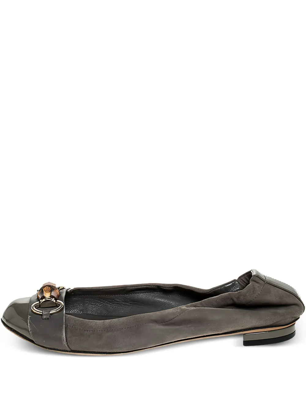 Gucci Pre-Owned Bamboo-detail ballet flats - グレー Gucci Pre-Owned Bamboo-detail ballet flats - グレー