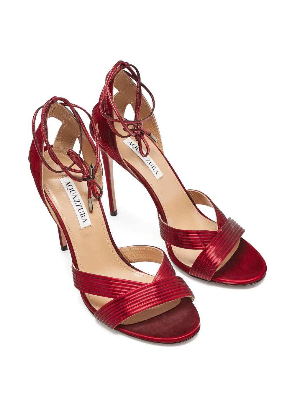 Aquazzura pre-owned 115mm Ari plissé-strap stiletto sandals | Image 2