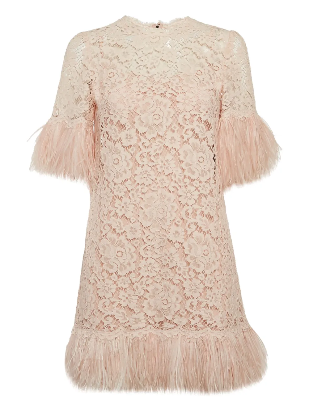 Dolce & Gabbana Pre-Owned feather-trim mini dress | Pink | Image 1