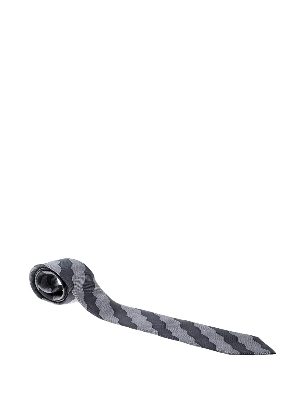 Giorgio Armani Pre-Owned wave-pattern silk tie | Grey | Image 1