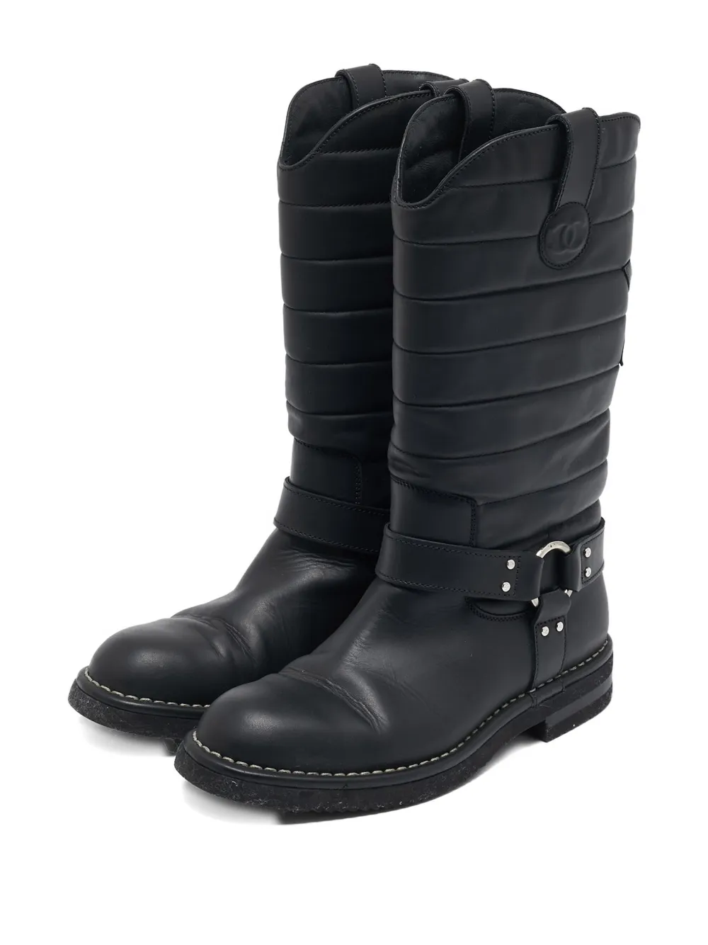 CHANEL Pre-Owned quilted leather boots | Image 2