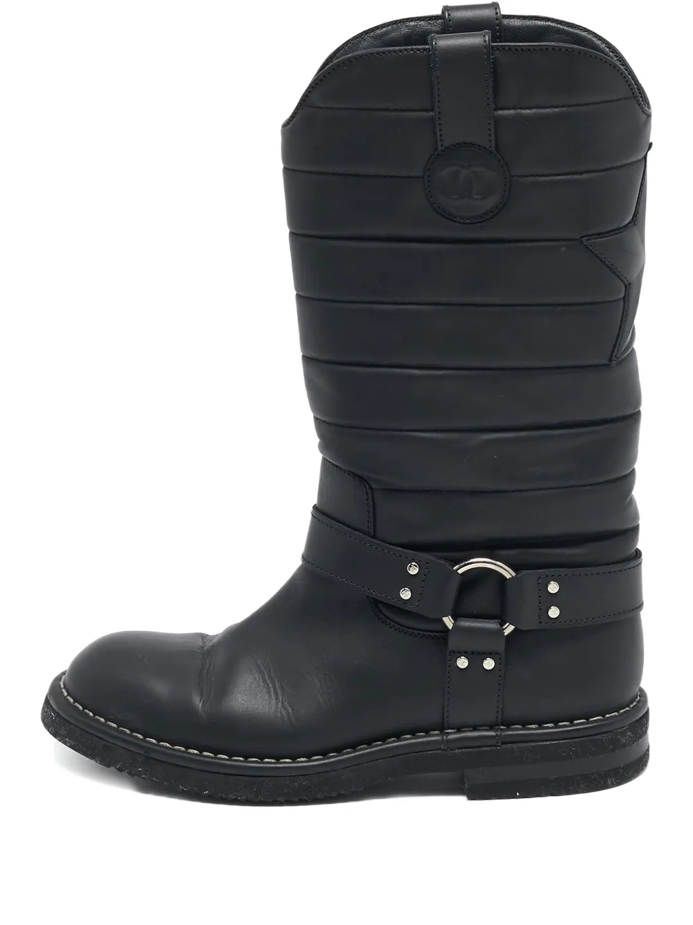 CHANEL Pre-Owned quilted leather boots | Black | Image 1