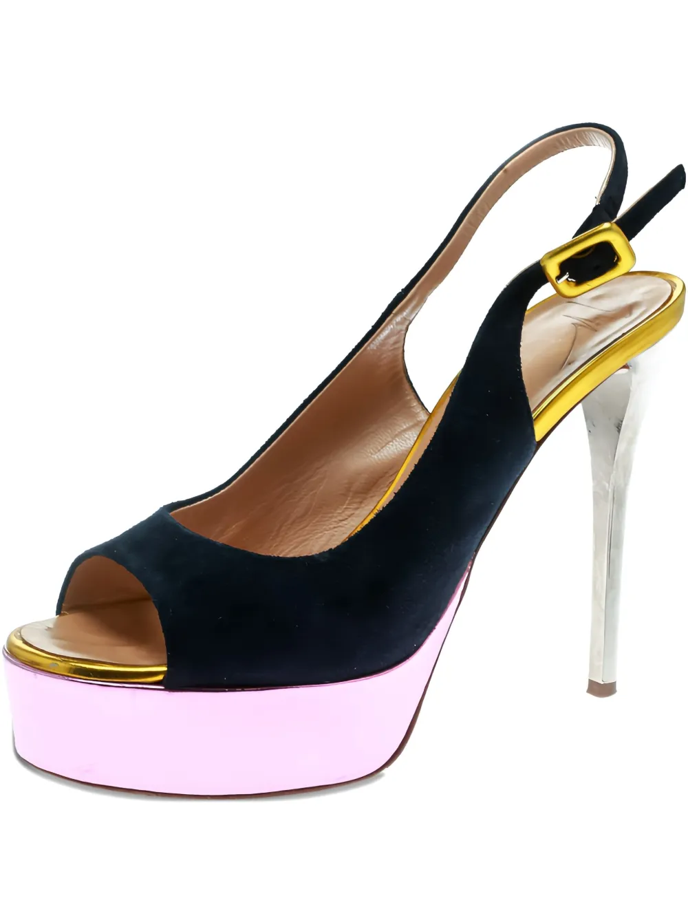 Pre-owned Giuseppe Zanotti 120mm Suede Platform Slingback Sandals