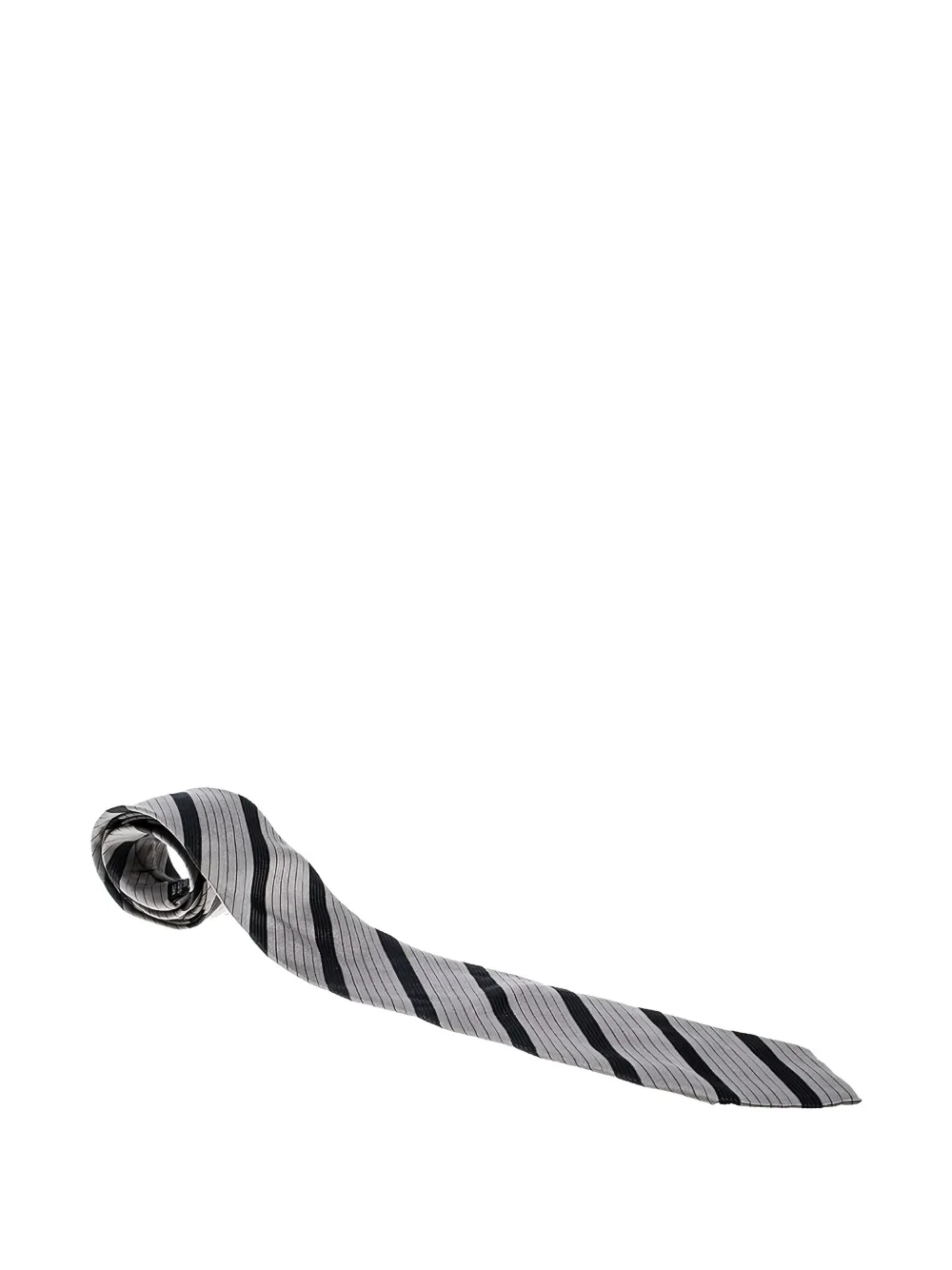 Giorgio Armani Pre-Owned diagonal-stripes silk tie | Grey | Image 1