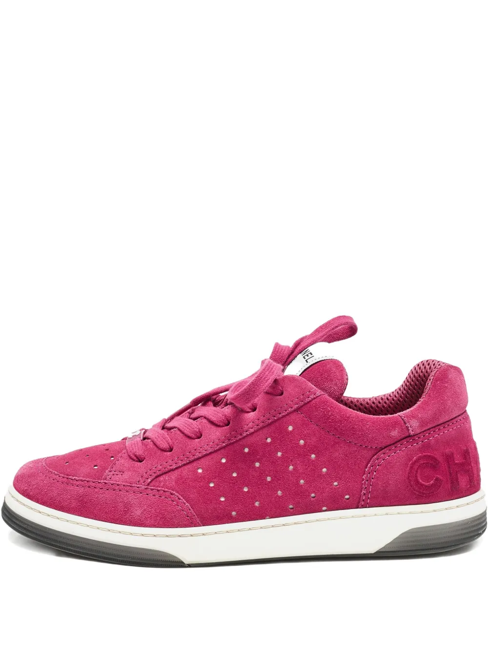 CHANEL Pre-Owned suede perforated sneakers | Pink | Image 1