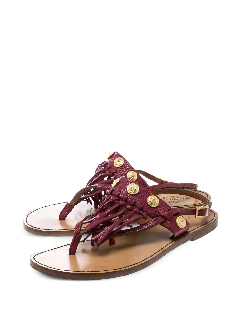 Valentino Garavani Pre-Owned Sandalen met franje - Rood