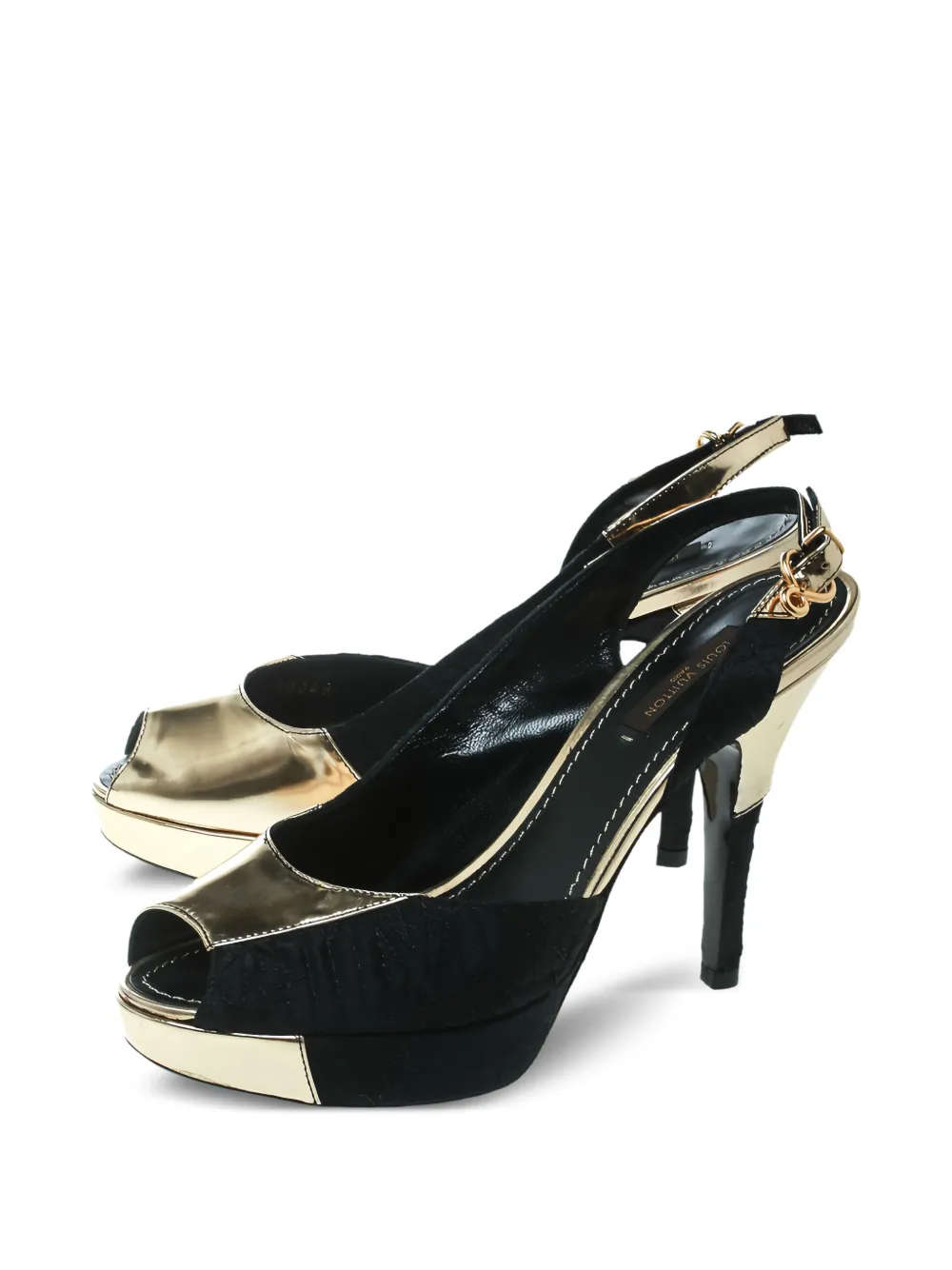 Louis Vuitton Pre-Owned Motard Piccadilly slingback sandalen - Zwart