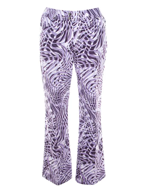 Escada Pre-Owned abstract-print flared trousers