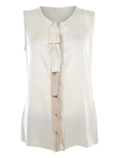 Elie Tahari blusa de seda con detalle de moño