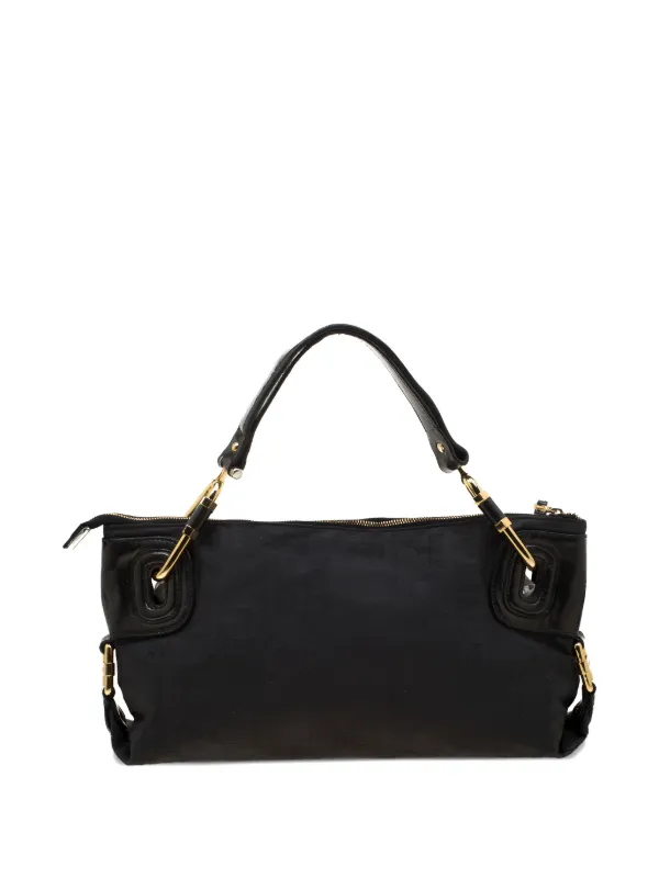 Gianfranco Ferré Pre-Owned leather-strap Tote Bag | Black