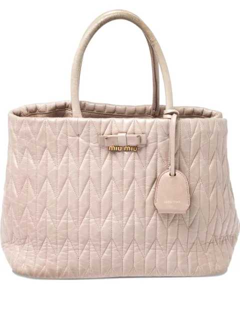 Miu Miu Pre-Owned matelassé leather tote bag