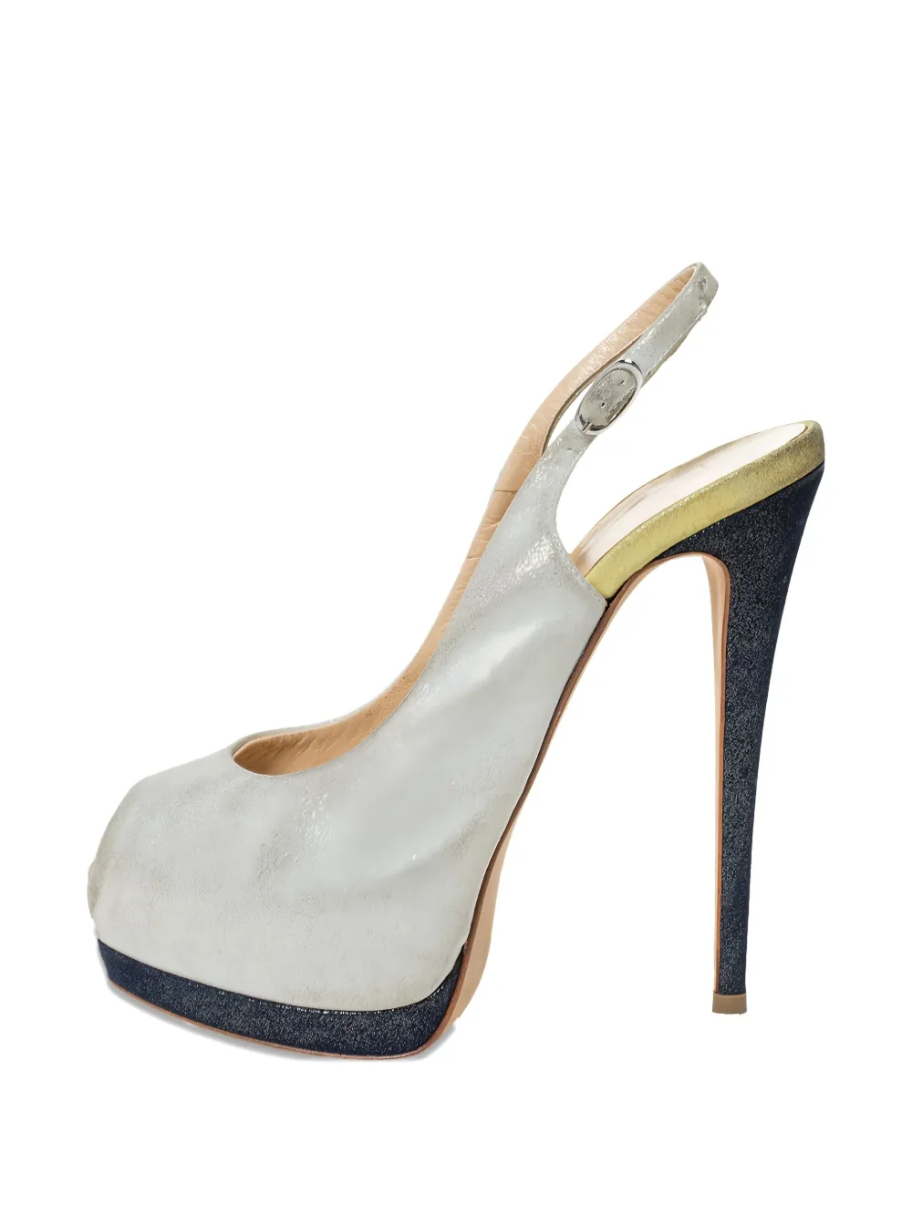 Giuseppe Zanotti 140 mm slingback sandalen met plateauzool - Grijs