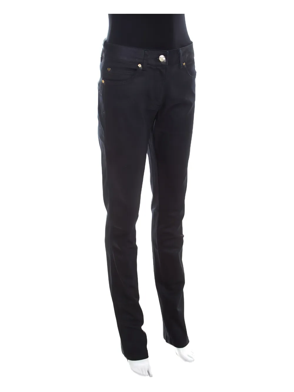 Pre-owned Escada Glitter-finish Jeans In Black
