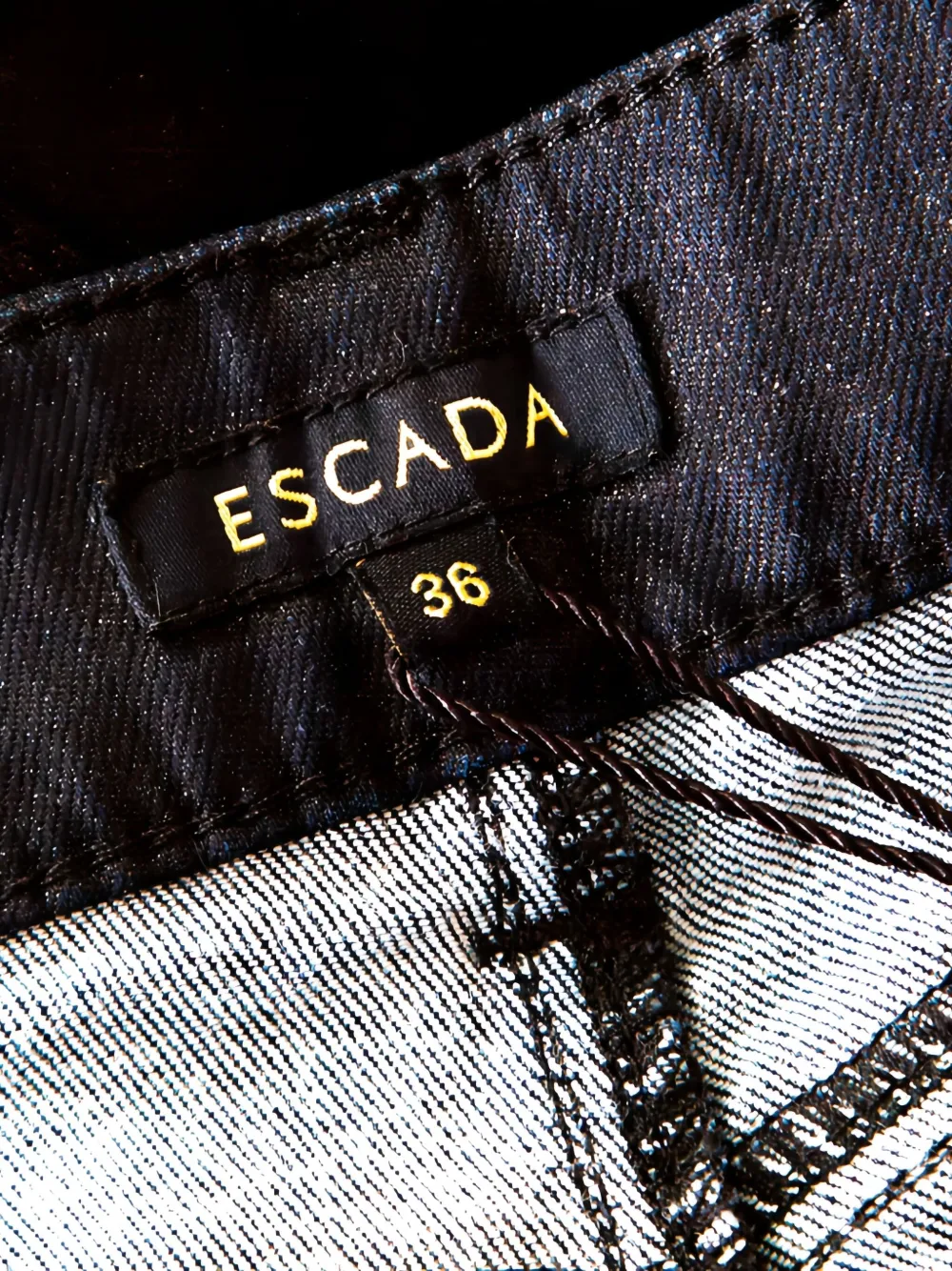 Pre-owned Escada Glitter-finish Jeans In Black