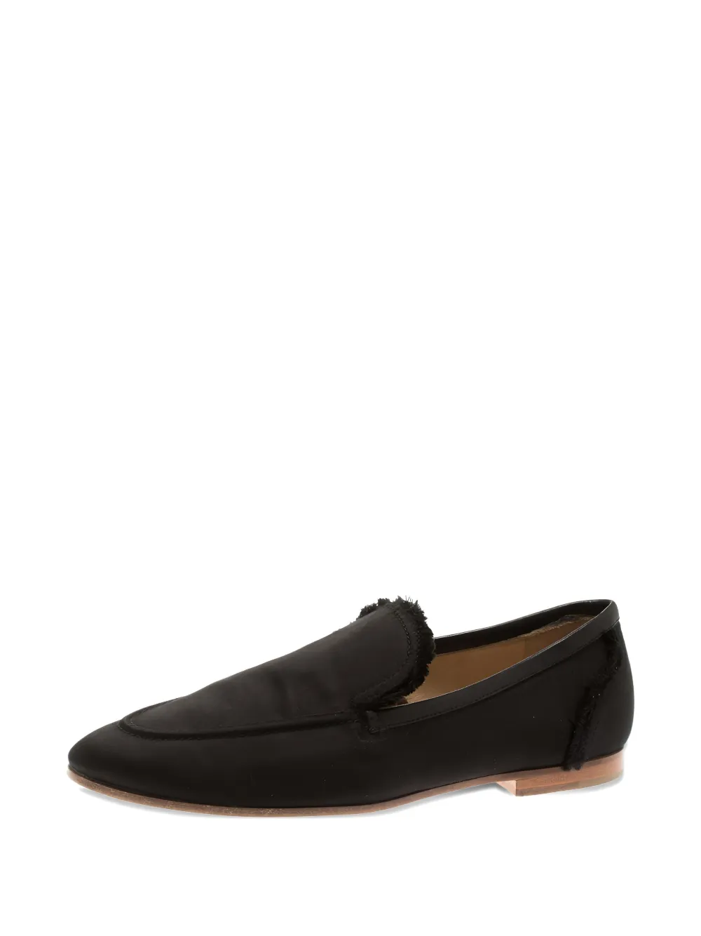 Giuseppe Zanotti Satijnen loafers met gerafelde rand - Zwart
