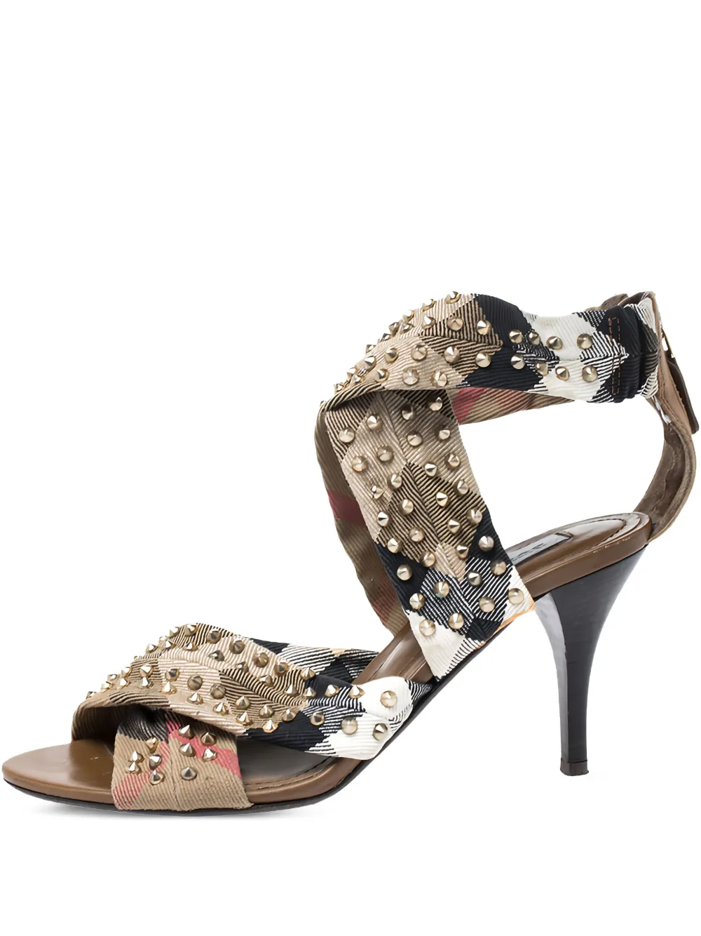Burberry Pre-Owned 85mm leather studded sandals - ニュートラル Burberry Pre-Owned 85mm leather studded sandals - ニュートラル