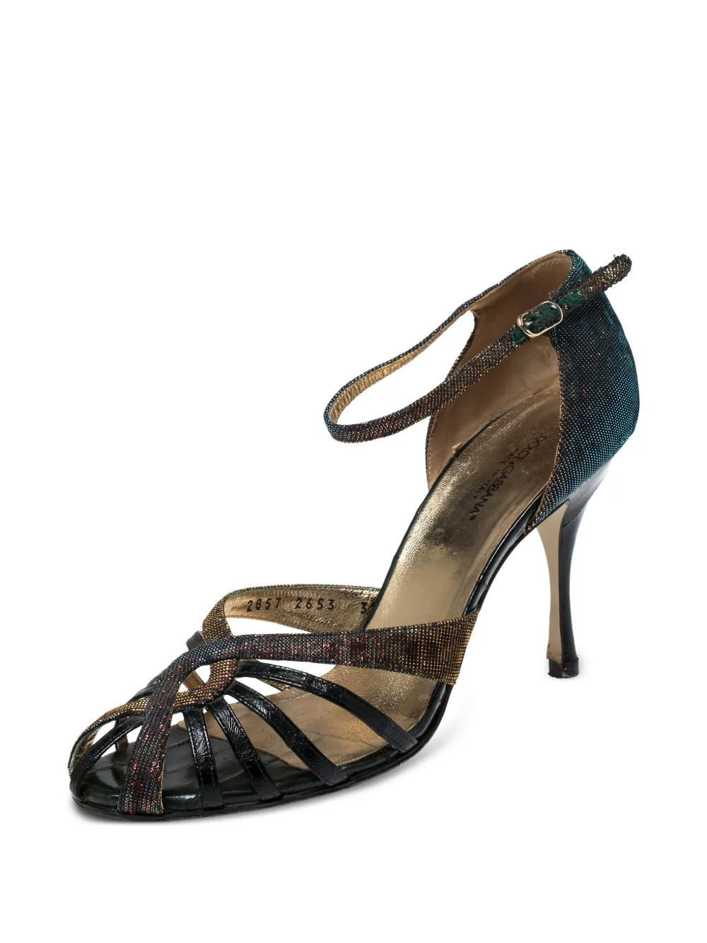 Dolce & Gabbana Pre-Owned 100mm lamé leather sandals | Image 2