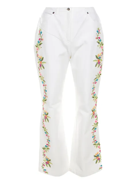 Escada Pre-Owned floral-embroidery trousers