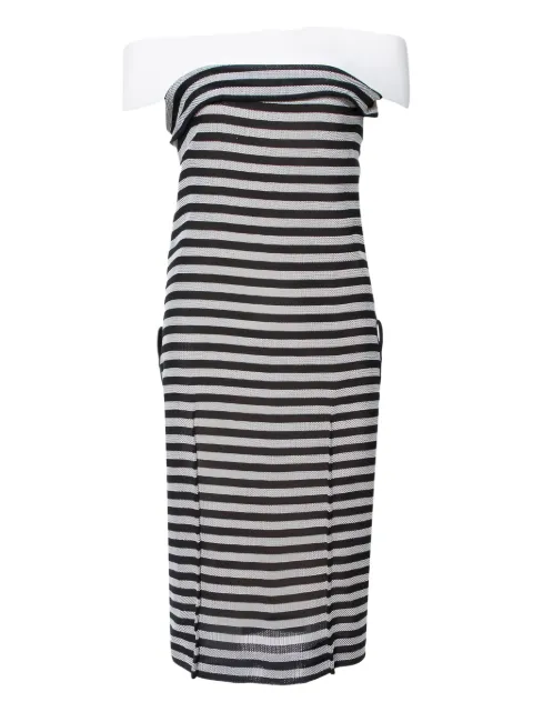 Roland Mouret striped off-shoulder dress