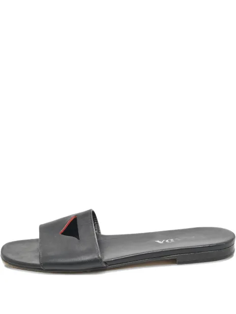 Prada Pre-Owned leather triangle slide sandals