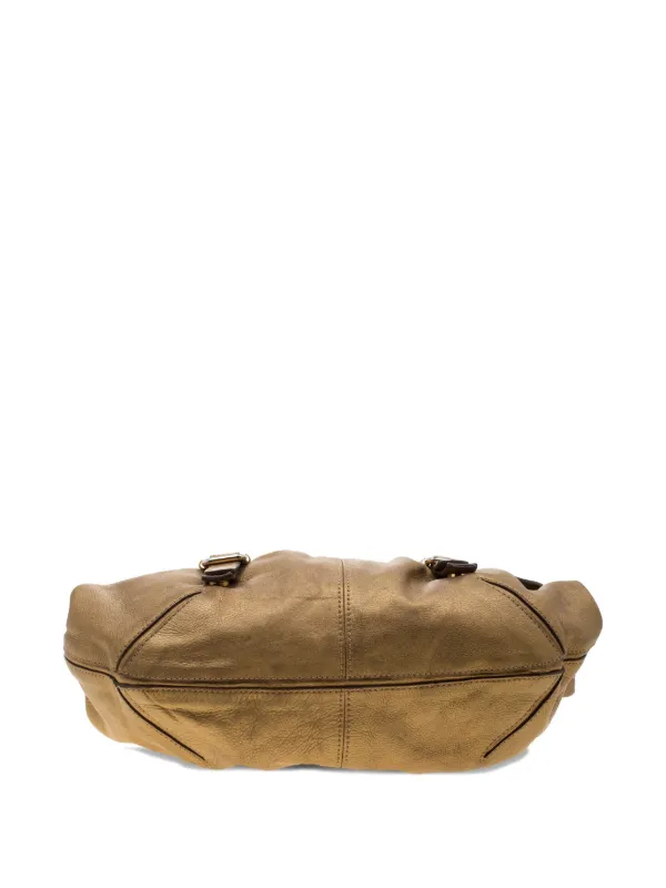 Sonia Rykiel Pre-Owned Studded Leather Shoulder Bag | Gold | FARFETCH