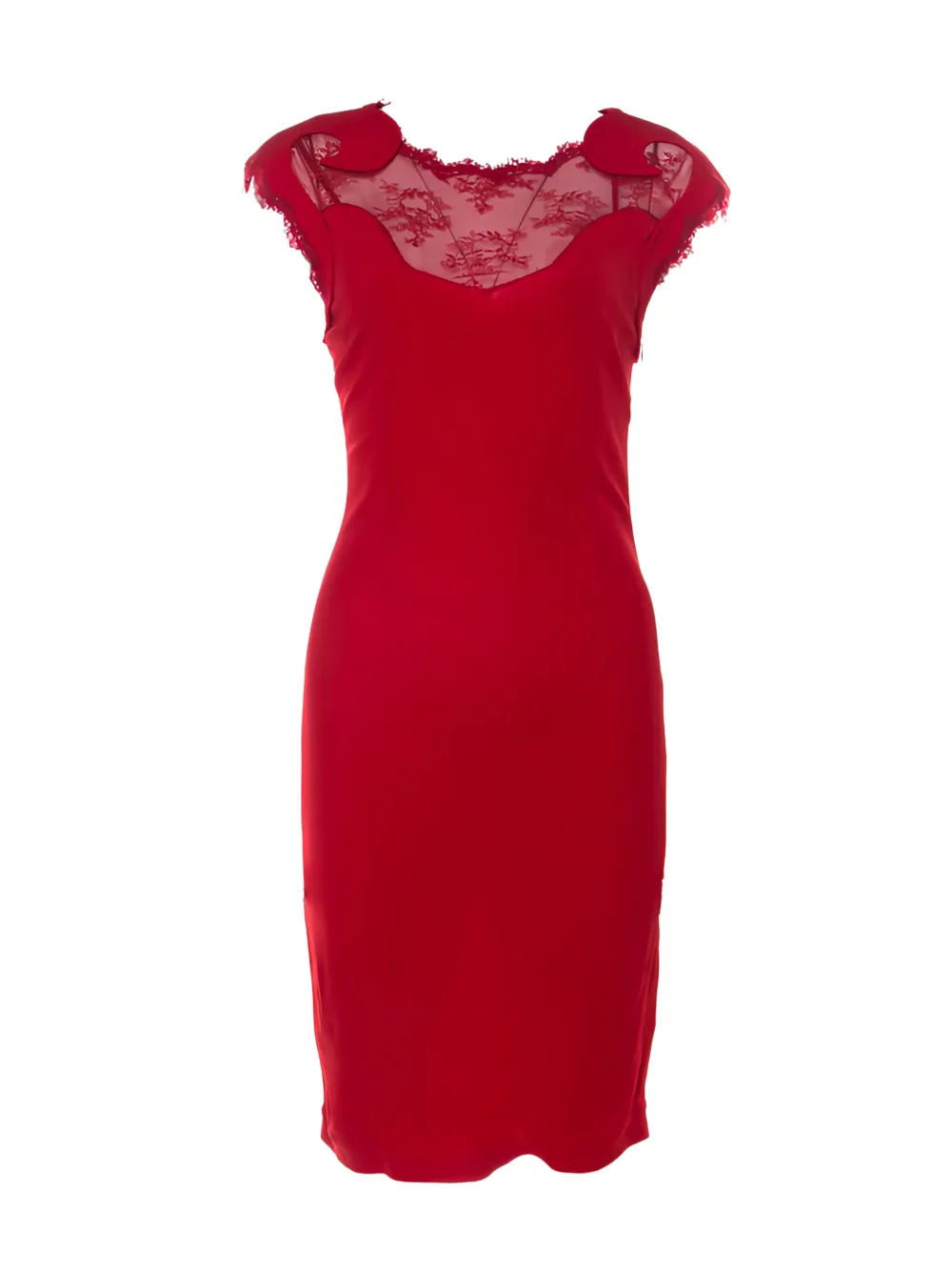 Roberto Cavalli Vintage Abito con dettaglio in pizzo - Rosso
