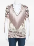 Roberto Cavalli graphic-print fringed top - Pink