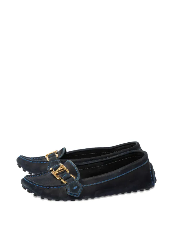 Louis Vuitton Navy Suede Loafers with Gold LV Buckle Louis Vuitton | Shoes | Louis Vuitton Navy Suede Loafers  main image 2