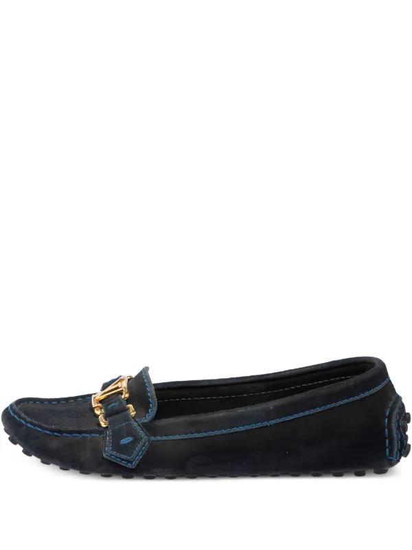 Louis Vuitton Pre-Owned LV Logo Suede Loafers | Blue | FARFETCH display picture 3