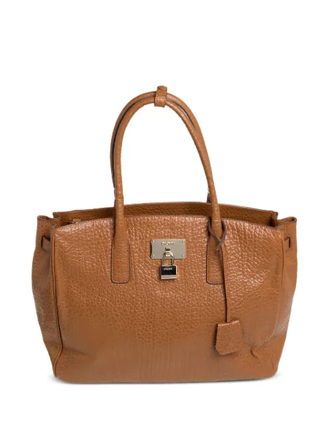 DKNY leather padlock tote bag