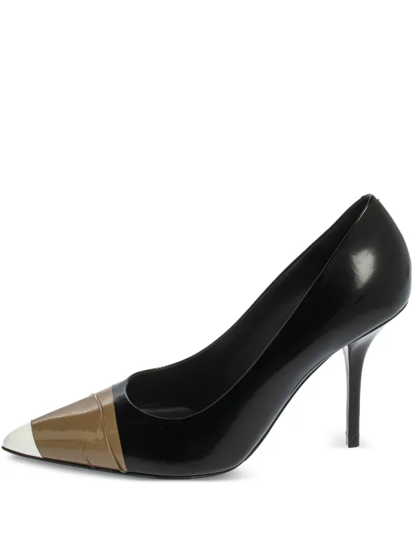 Burberry Pre-Owned 90mm Annalise Patent Leather Pumps | Black | FARFETCH HK